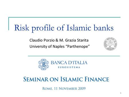 Risk profile of Islamic banks