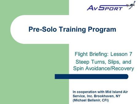 Pre-Solo Training Program