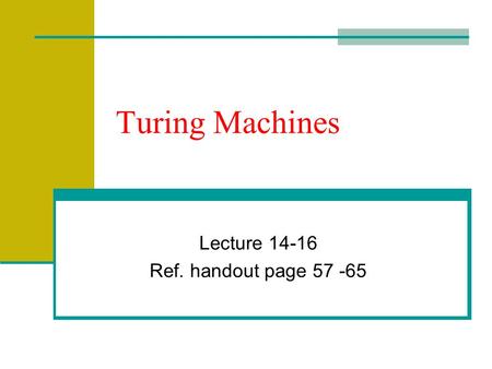 Lecture Ref. handout page