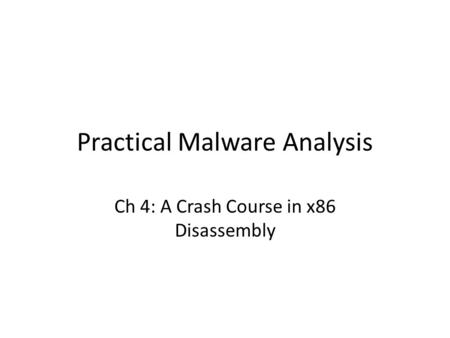 Practical Malware Analysis