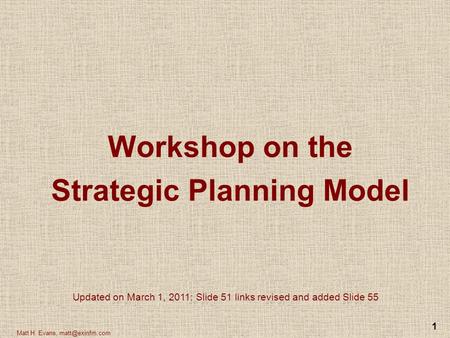 Strategic Planning Model