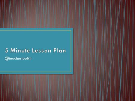 @teachertoolkit. Ofsted do not require a lesson plan; but evidence of a planned lesson!