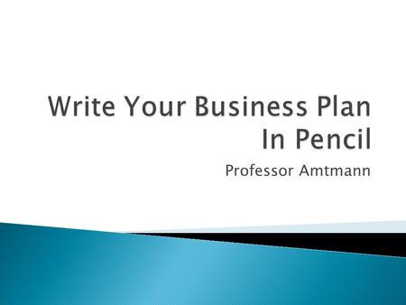 Professor Amtmann. I agree A plan is a point of departure Flexibility is often a Hallmark of Entrepreneurs Reasons for change Overestimation Underestimation.