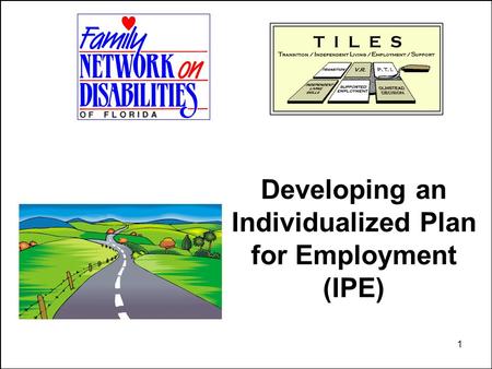 1 Developing an Individualized Plan for Employment (IPE)