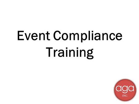 Event Compliance Training