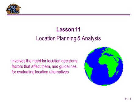 Location Planning & Analysis