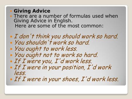 I don't think you should work so hard. You shouldn't work so hard.