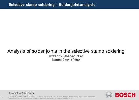 Selective stamp soldering – Solder joint analysis