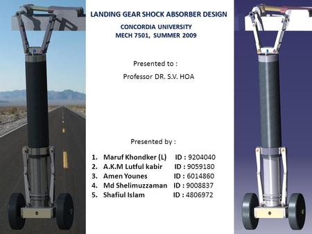 LANDING GEAR SHOCK ABSORBER DESIGN