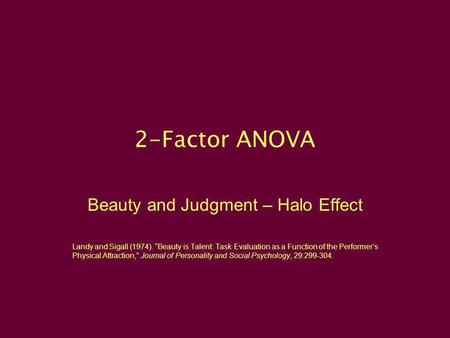 Beauty and Judgment – Halo Effect