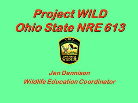 Project WILD Ohio State NRE 613