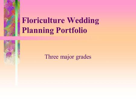 Floriculture Wedding Planning Portfolio