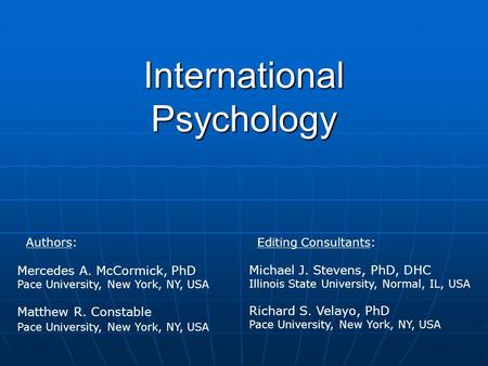 International Psychology