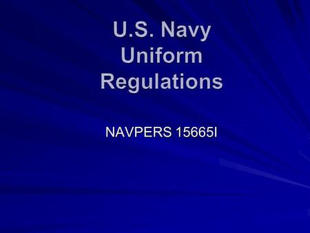 U.S. Navy Uniform Regulations