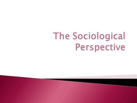 The Sociological Perspective