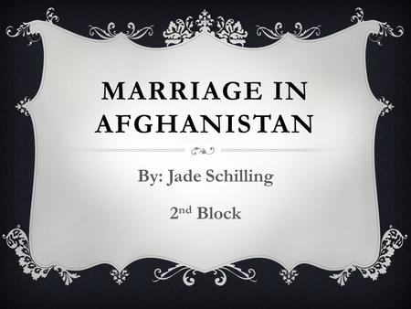 Marriage in Afghanistan