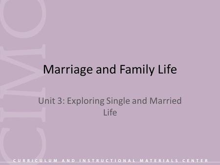 Marriage and Family Life