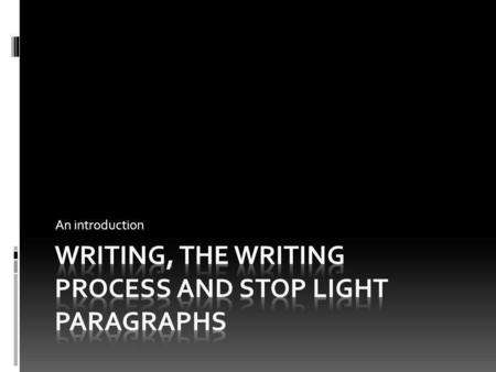 An introduction. Why write? Writing is a fundamental component of literacy. Writing is a means of critical inquiry; it promotes problem-solving and mastering.