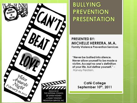 BULLYING PREVENTION PRESENTATION