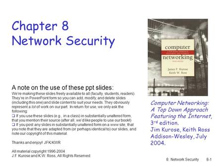 Chapter 8 Network Security