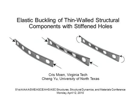 Cris Moen, Virginia Tech Cheng Yu, University of North Texas