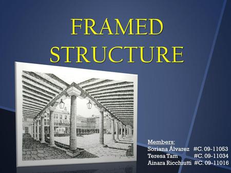 FRAMEDSTRUCTURE Members: Soriana Álvarez #C. 09-11053 Teresa Tam #C. 09-11034 Ainara Ricchiutti #C. 09-11016.