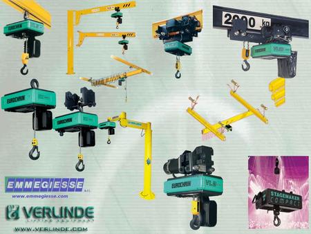 start www.emmegiesse.com Electrical chain hoist Electrical trolley Push trolley Special hoist Sequence of trainingwww.emmegiesse.com.