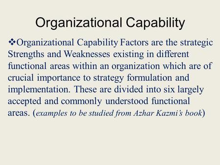 Organizational Capability