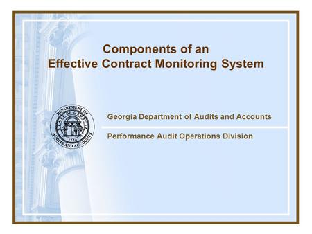 Effective Contract Monitoring System