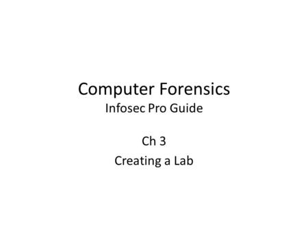 Computer Forensics Infosec Pro Guide