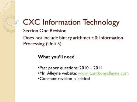 CXC Information Technology