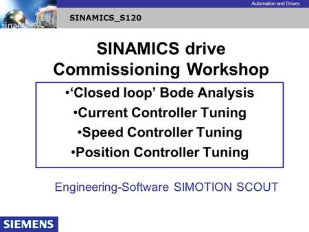 SINAMICS drive Commissioning Workshop