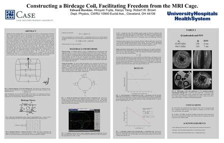 Constructing a Birdcage Coil, Facilitating Freedom from the MRI Cage.