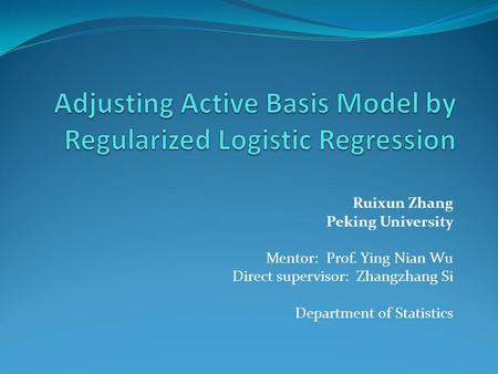 Adjusting Active Basis Model by Regularized Logistic Regression