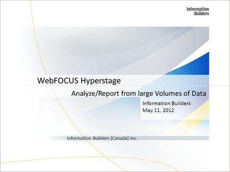 Analyze/Report from large Volumes of Data