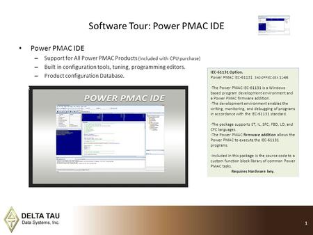 Software Tour: Power PMAC IDE