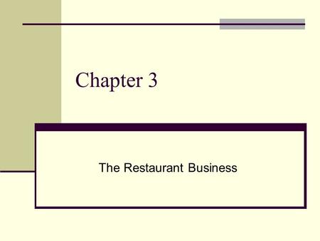 The Restaurant Business