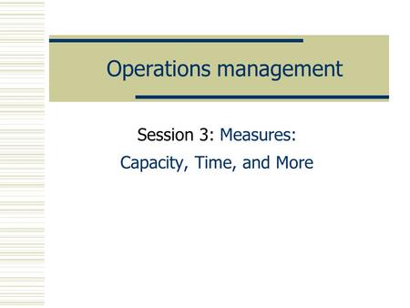 Operations management