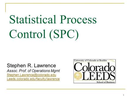 Statistical Process Control (SPC)