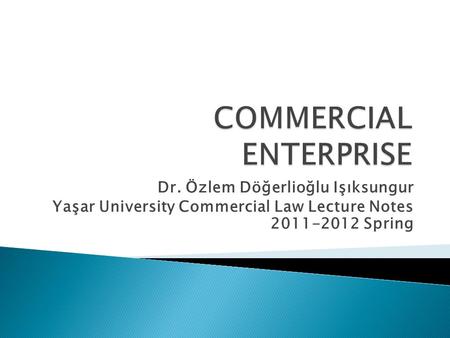 COMMERCIAL ENTERPRISE