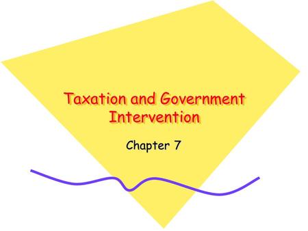 Taxation and Government Intervention