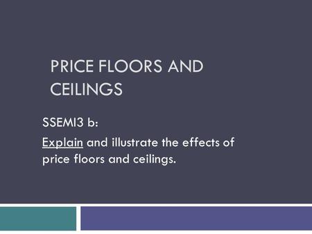 Price Floors and Ceilings