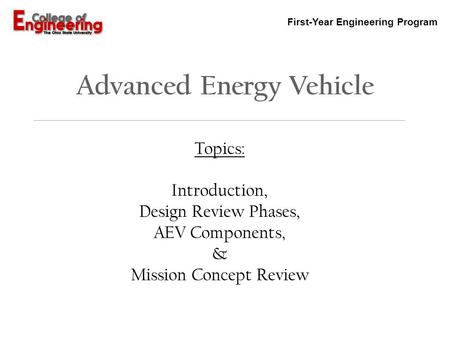 Advanced Energy Vehicle