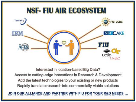 NSF PFI-AIR July 2012-June 2014 PI: Naphtali Rishe Co-PI: Kalai Mathee, FIU College of Medicine Senior Investigators: Iyengar, Marty, Barreto, Chen, Clarke,