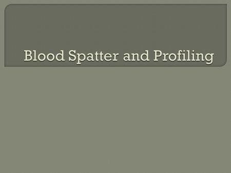 How blood falls or drips after an accident.