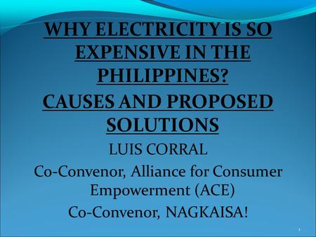 WHY ELECTRICITY IS SO EXPENSIVE IN THE PHILIPPINES?