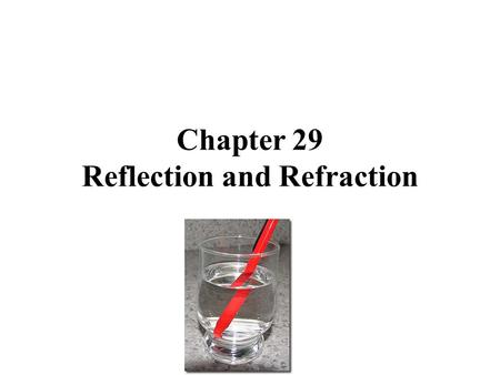 Chapter 29 Reflection and Refraction