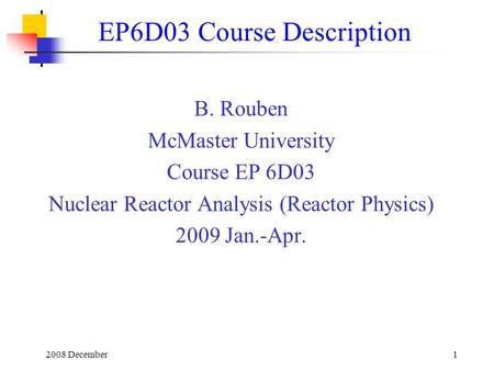 EP6D03 Course Description