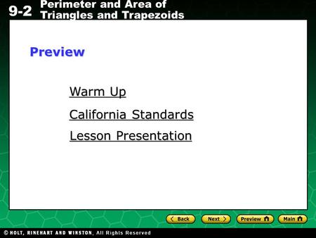 Preview Warm Up California Standards Lesson Presentation.