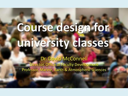 Course design for university classes